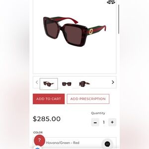 Gucci Tortoise and Green Women's Sunglasses